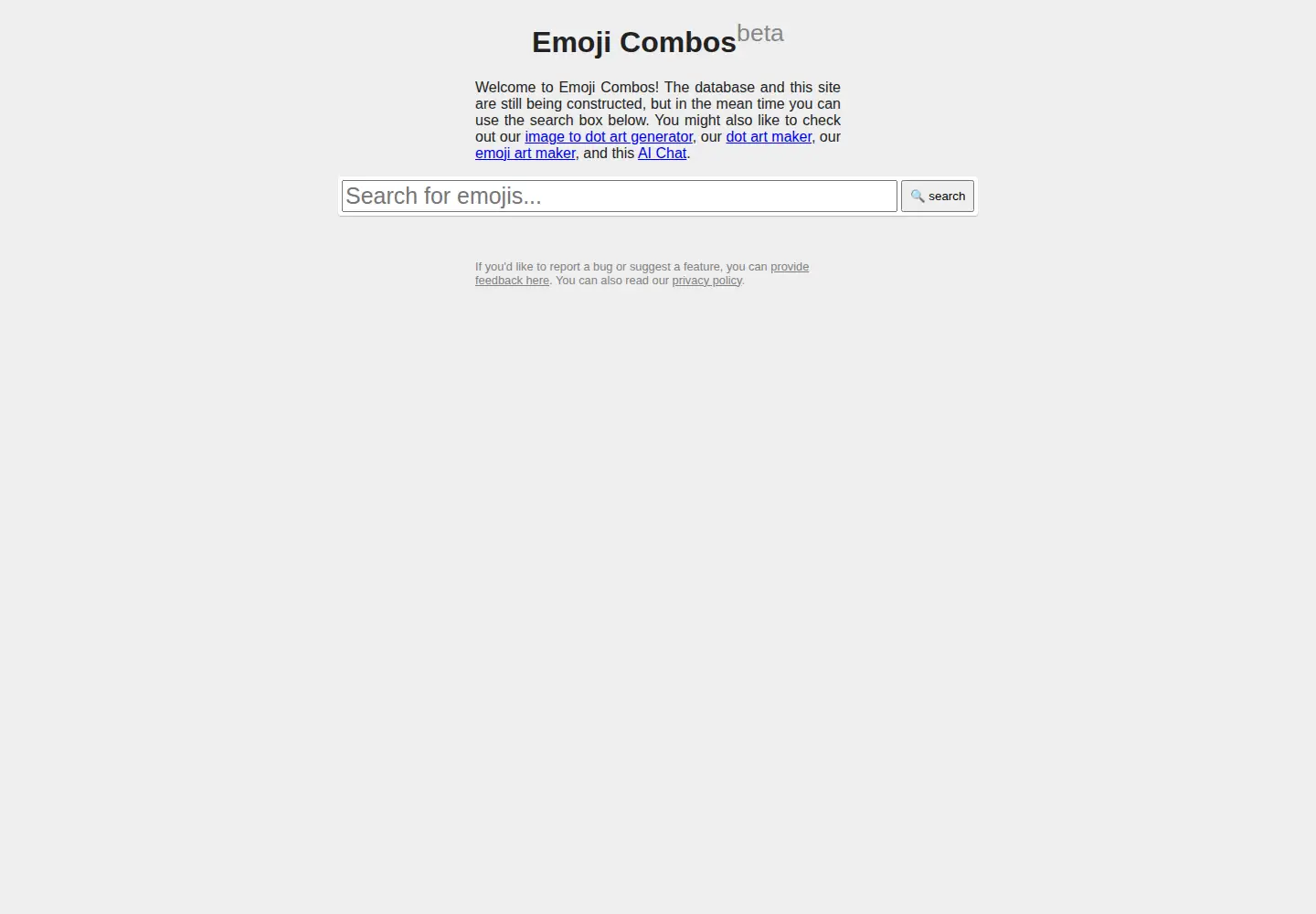 Captured homepage of emojicombos.com in the current scan