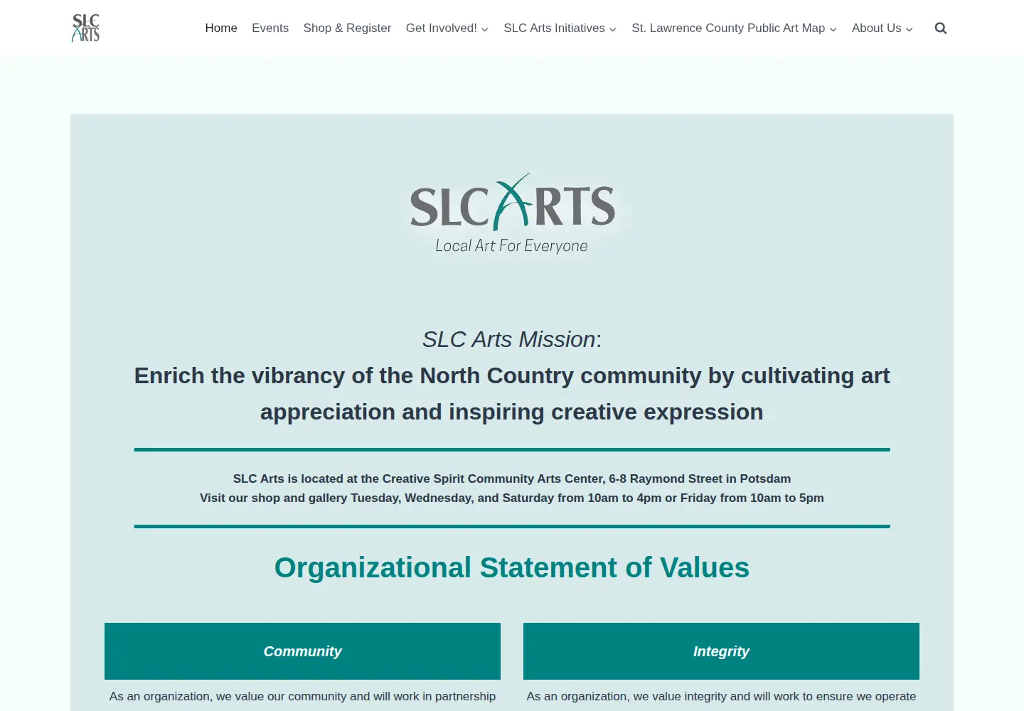 Screenshot of slcartscouncil.org