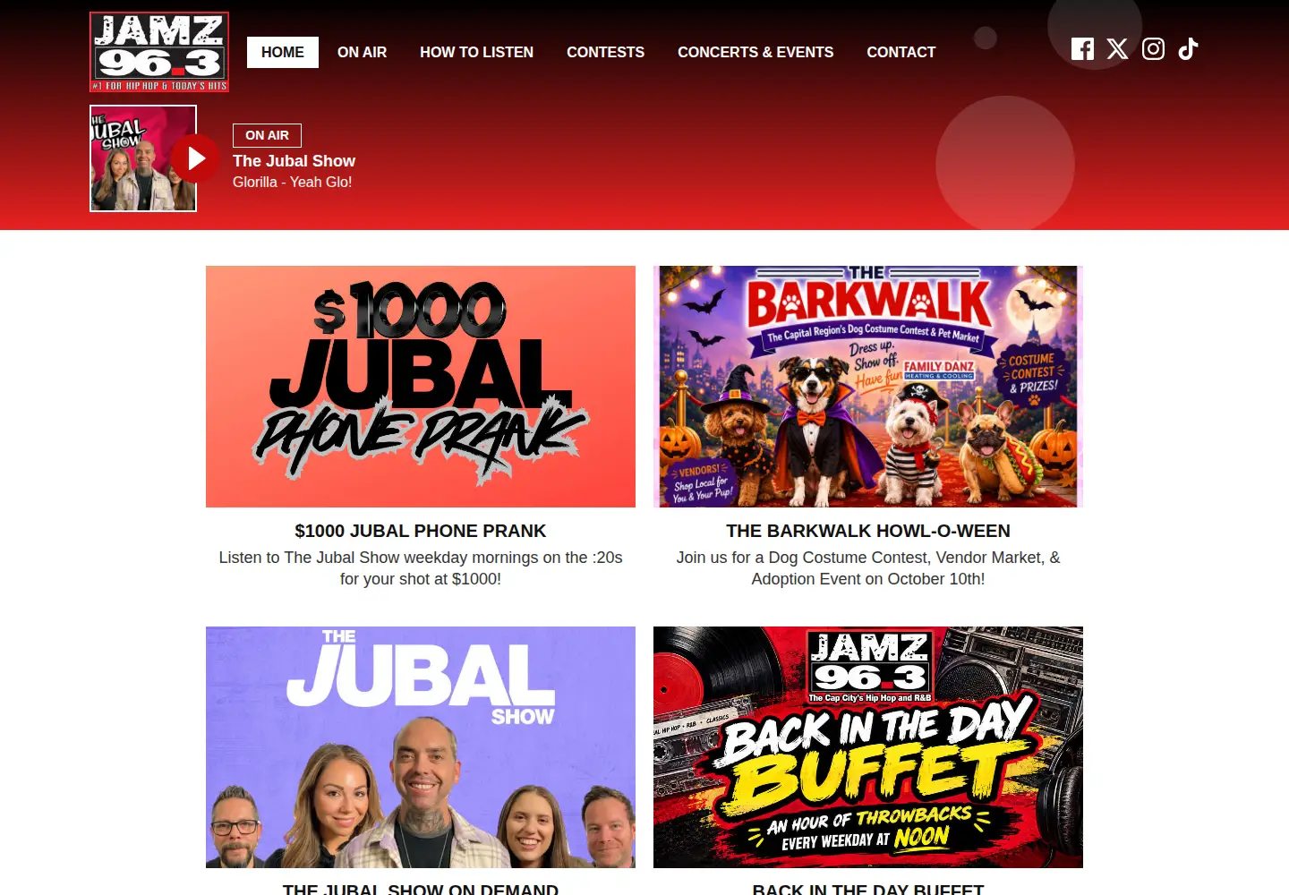 Captured homepage of jamz963.com in the current scan