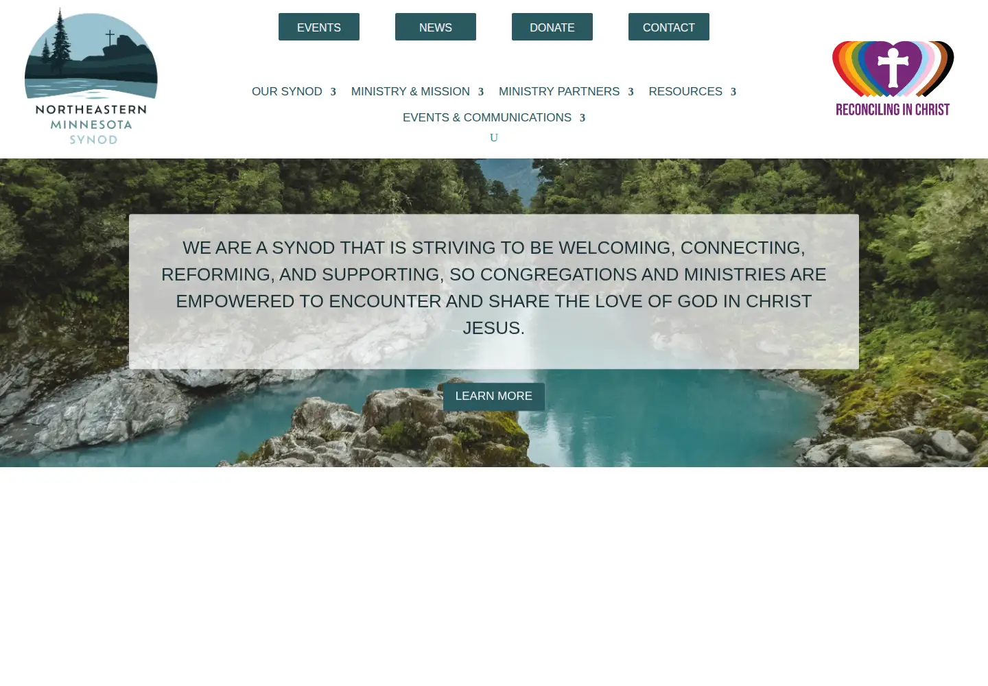Captured homepage of nemnsynod.org in the current scan