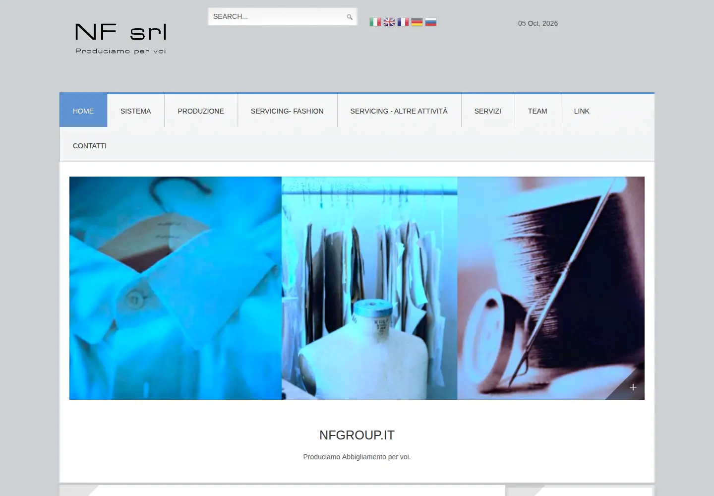 Captured homepage of nfgroup.it in the current scan