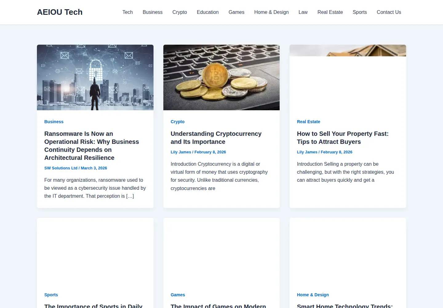 Screenshot of aeioutech.com