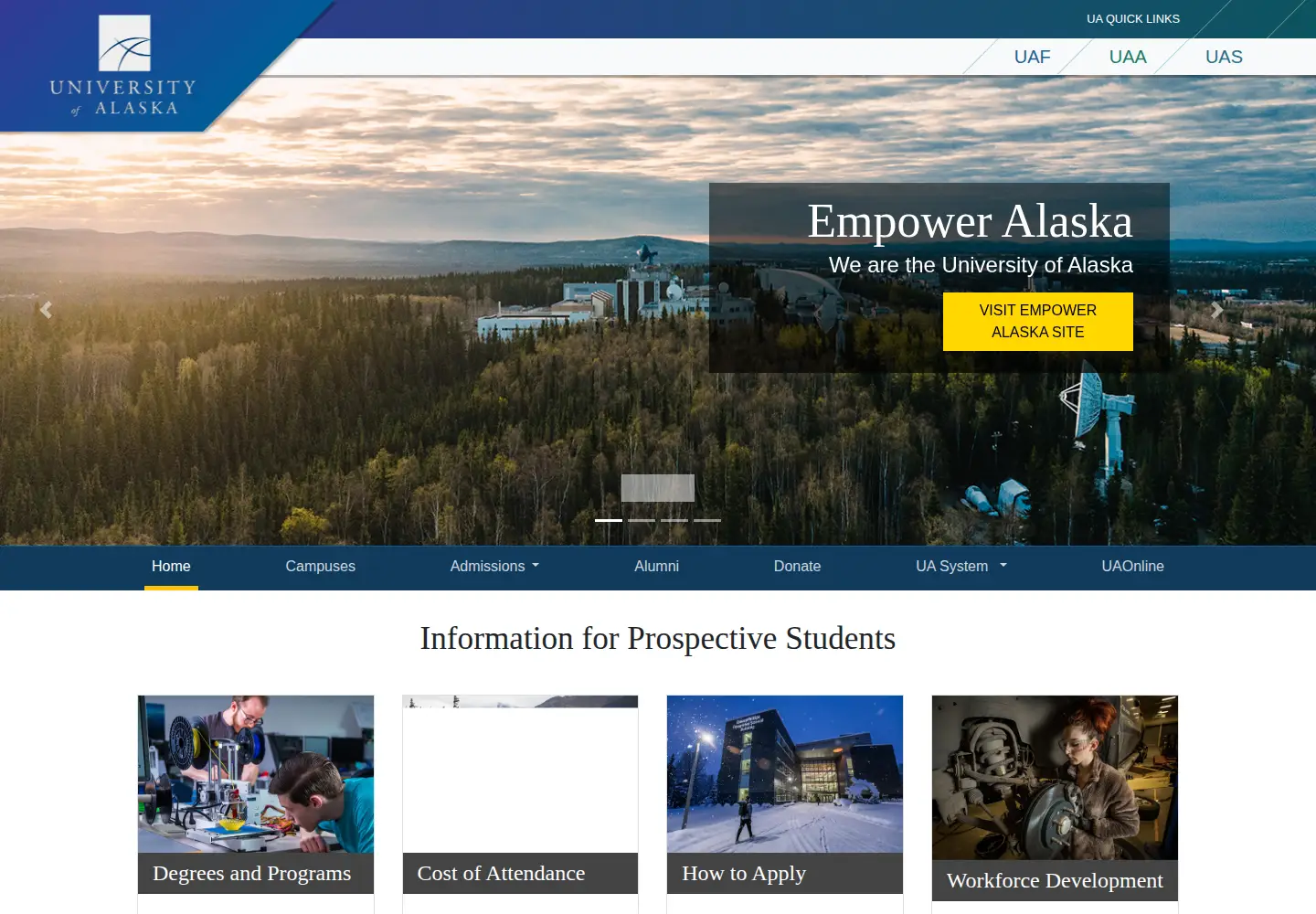 Screenshot of alaska.edu