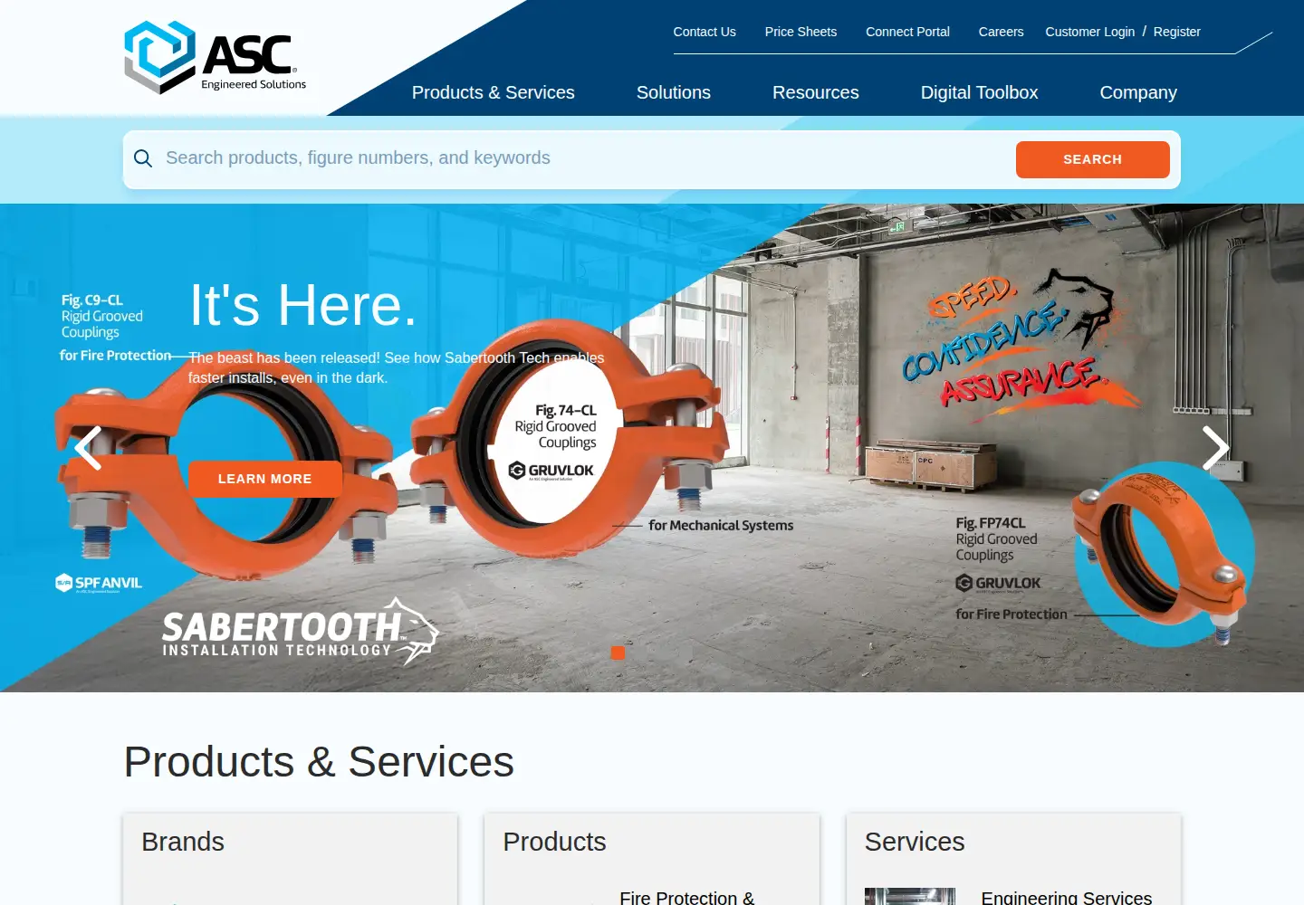 Captured homepage of asc-es.com in the current scan