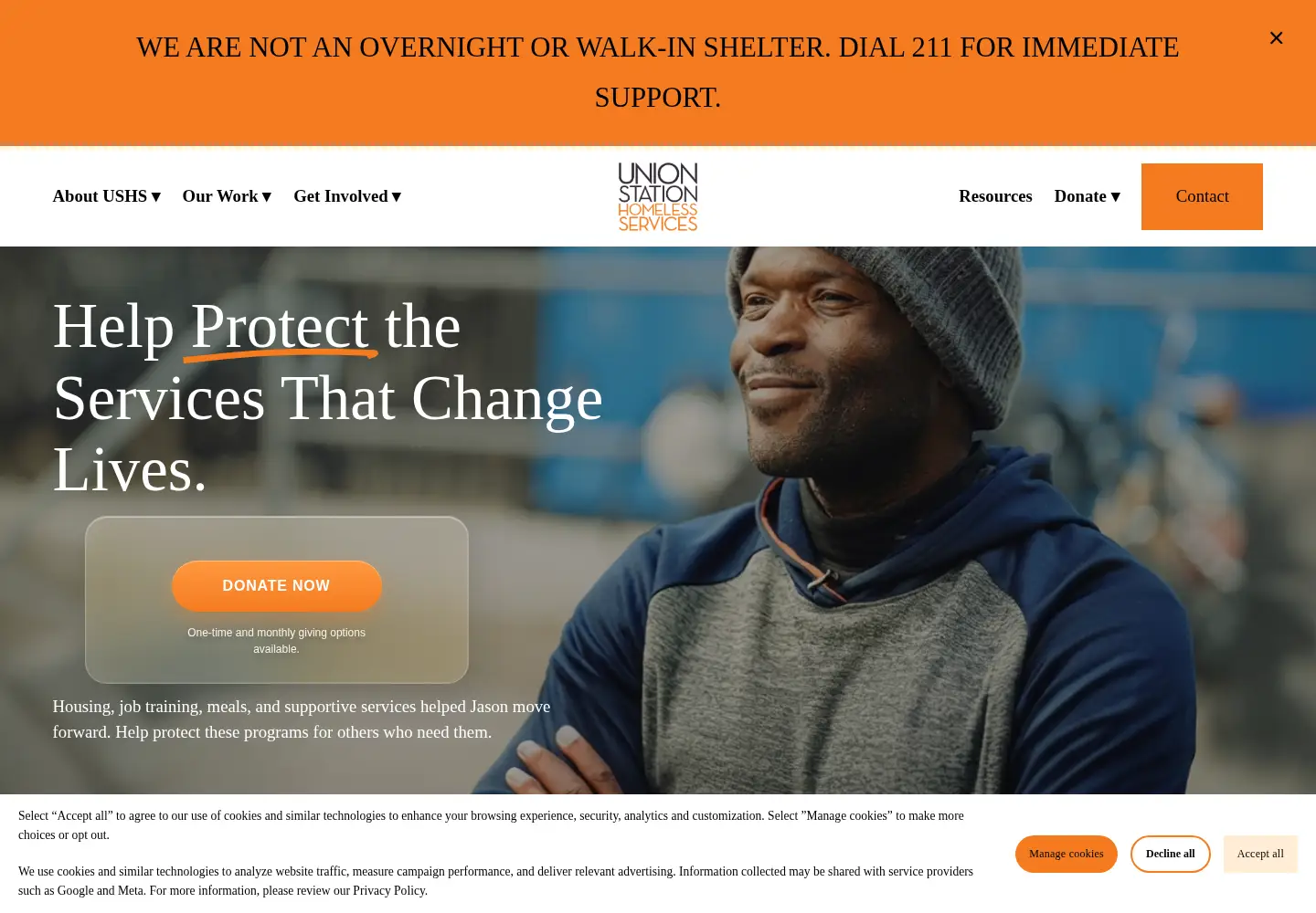 Screenshot of unionstationhs.org
