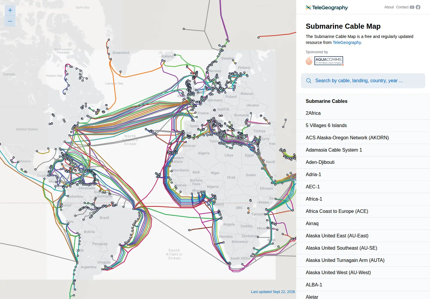 Screenshot of submarinecablemap.com