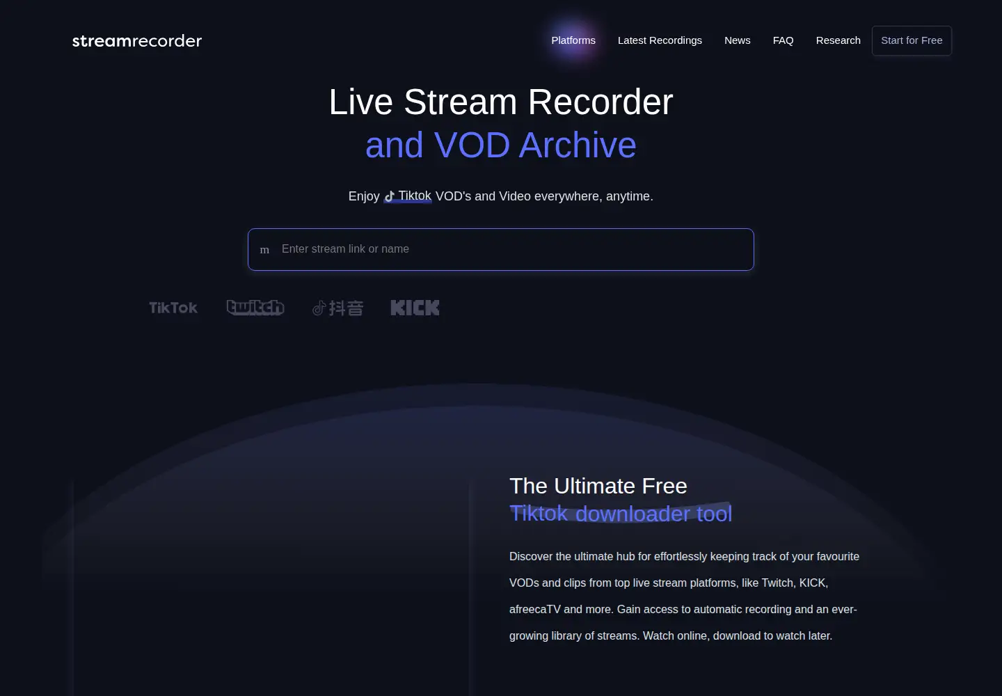 Screenshot of streamrecorder.io