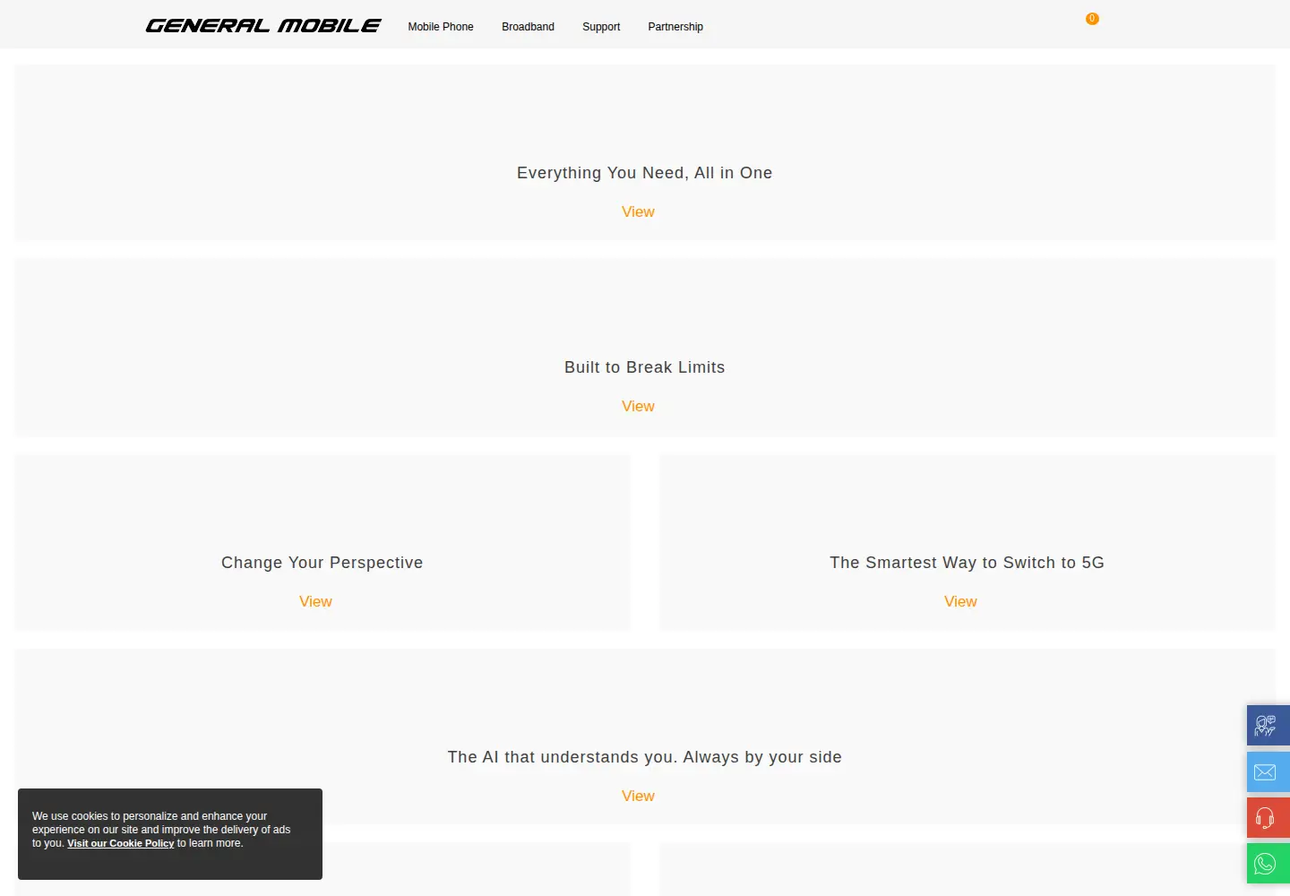 Screenshot of generalmobile.com