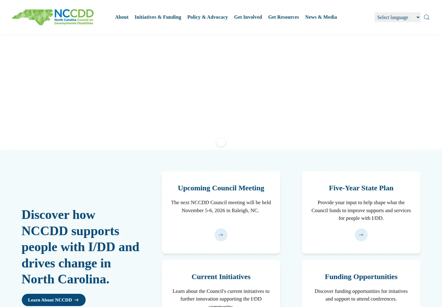 Screenshot of nccdd.org