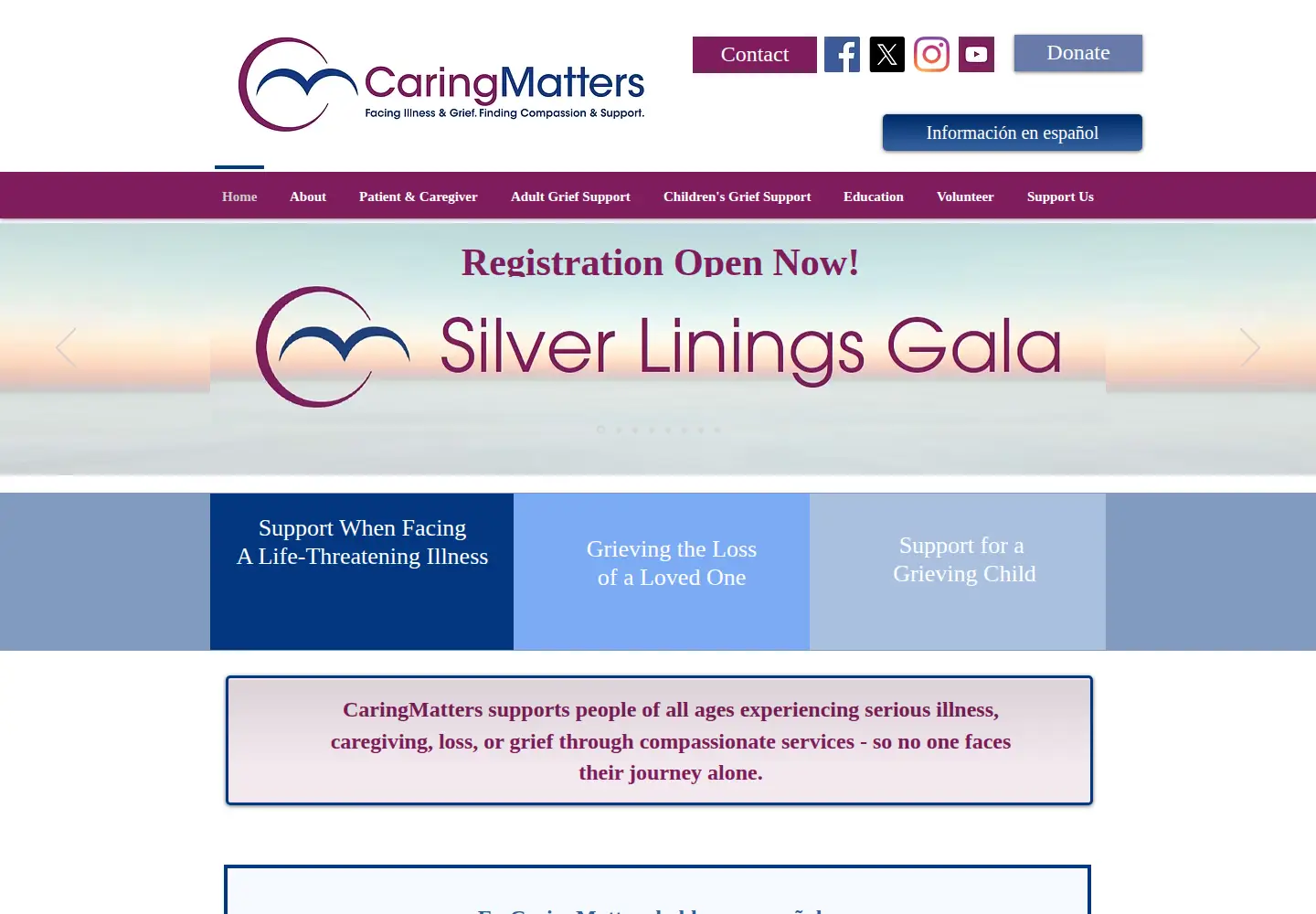 Screenshot of caringmatters.org