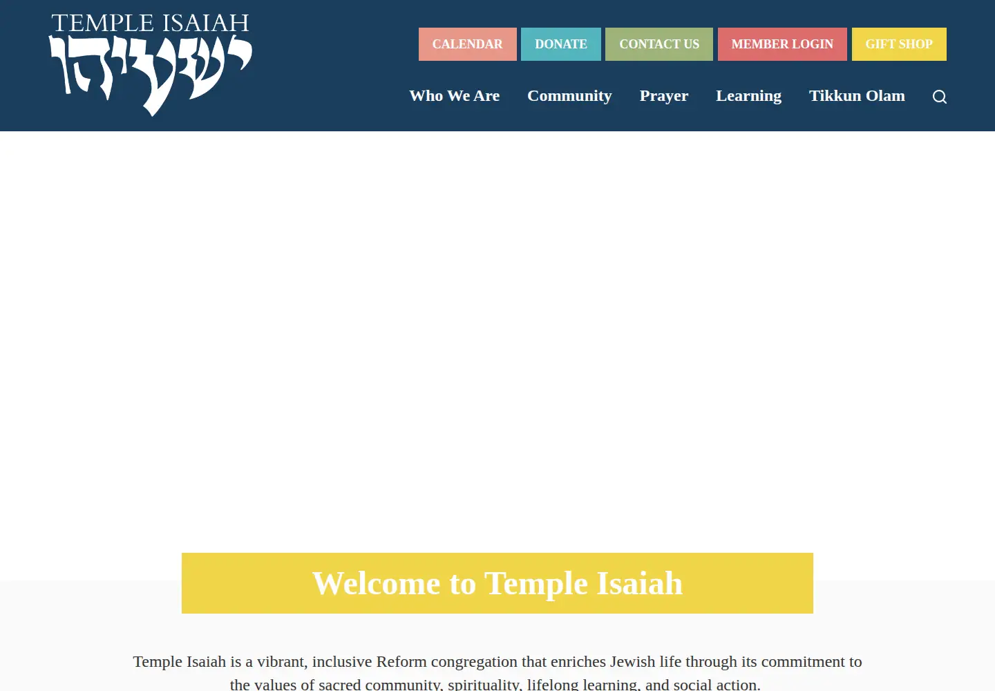 Screenshot of templeisaiah.org