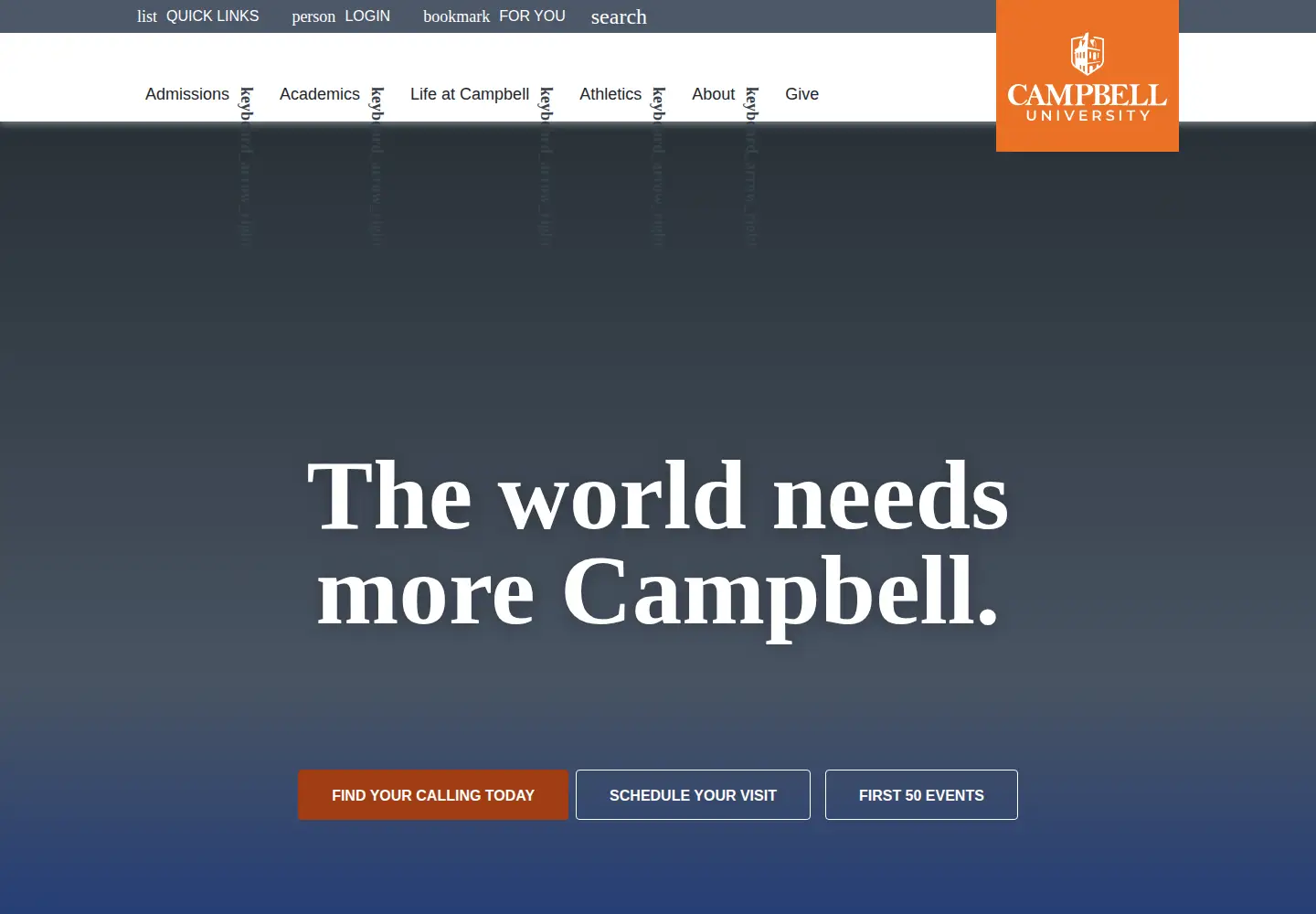 Screenshot of campbell.edu