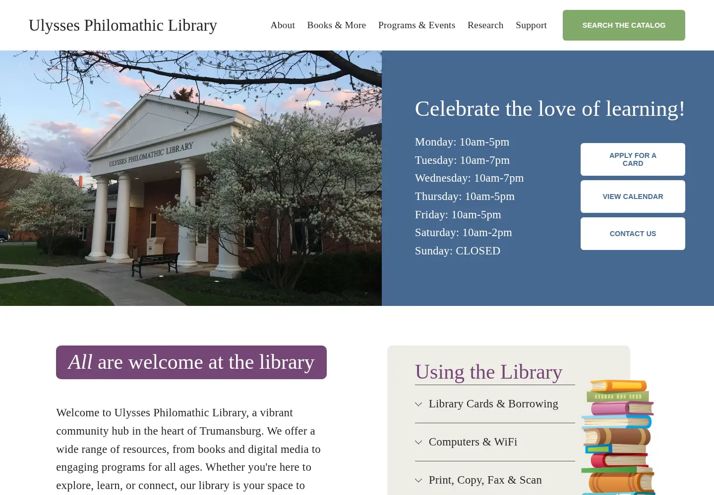 Screenshot of trumansburglibrary.org