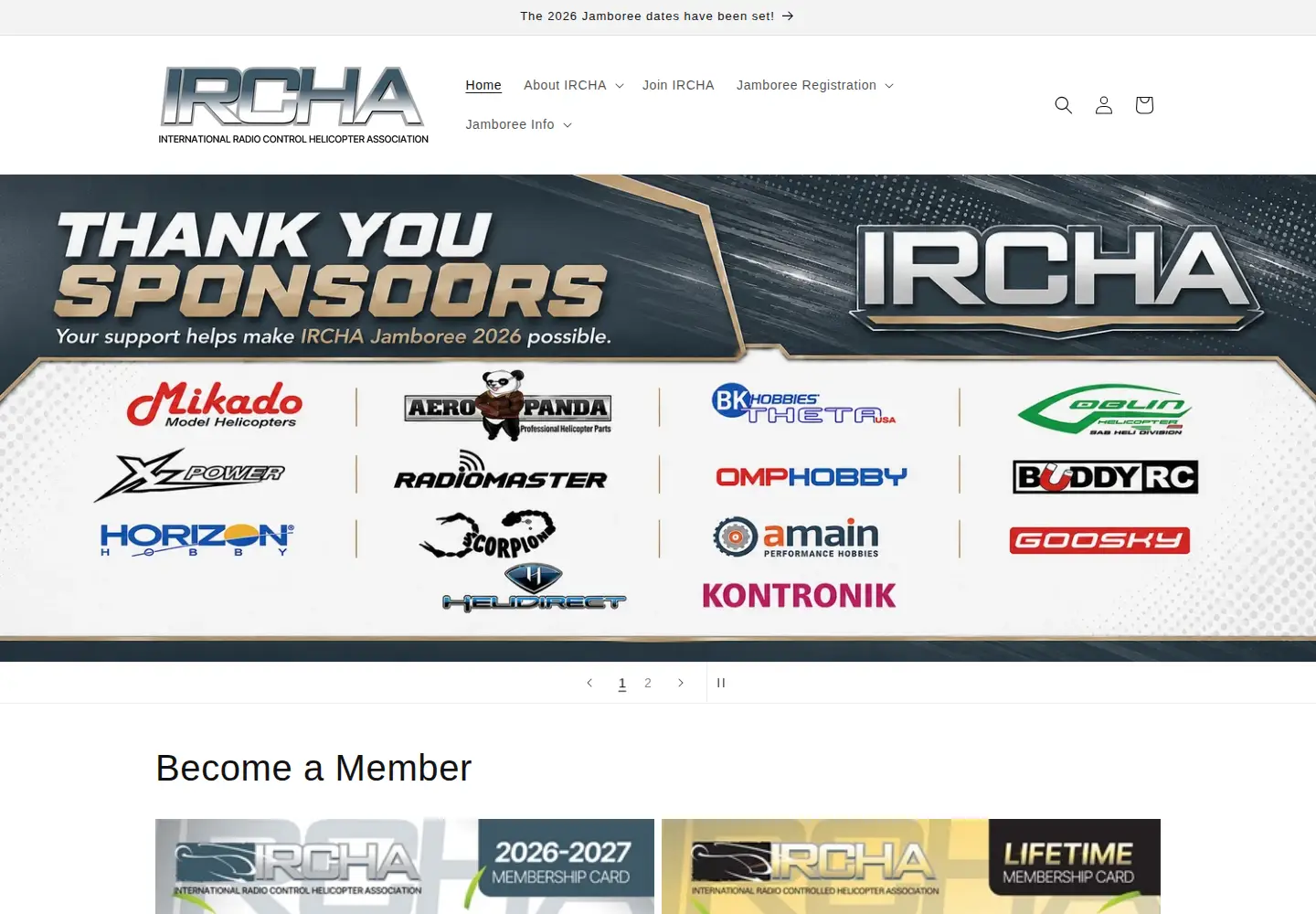Captured homepage of ircha.org in the current scan