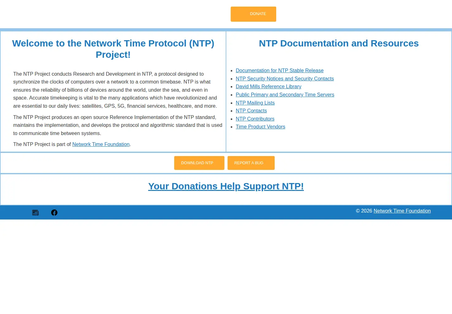 Screenshot of ntp.org