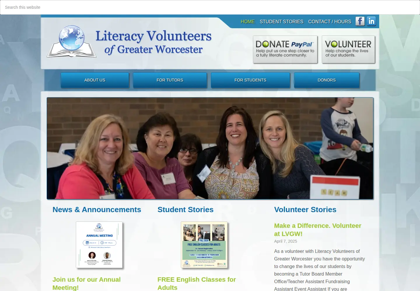 Captured homepage of lvgw.org in the current scan