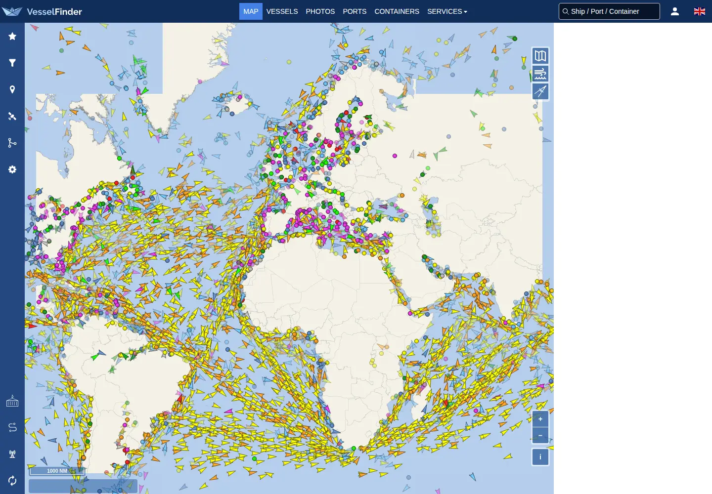 Screenshot of vesselfinder.com