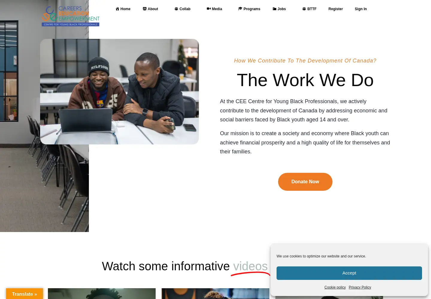 Screenshot of ceecentre.org