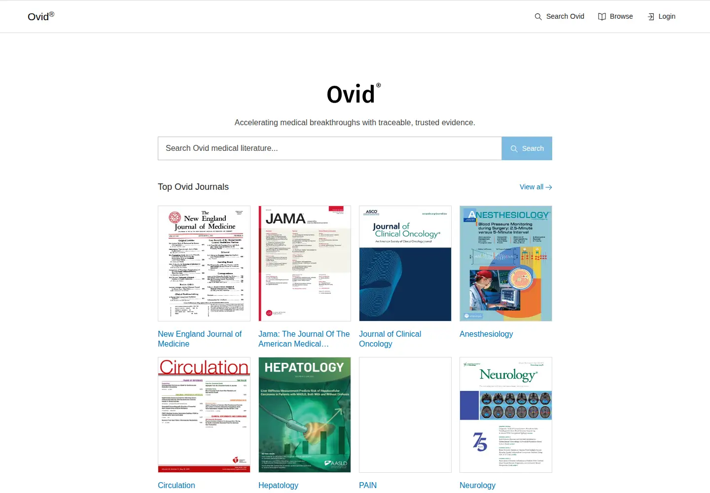 Screenshot of ovid.com