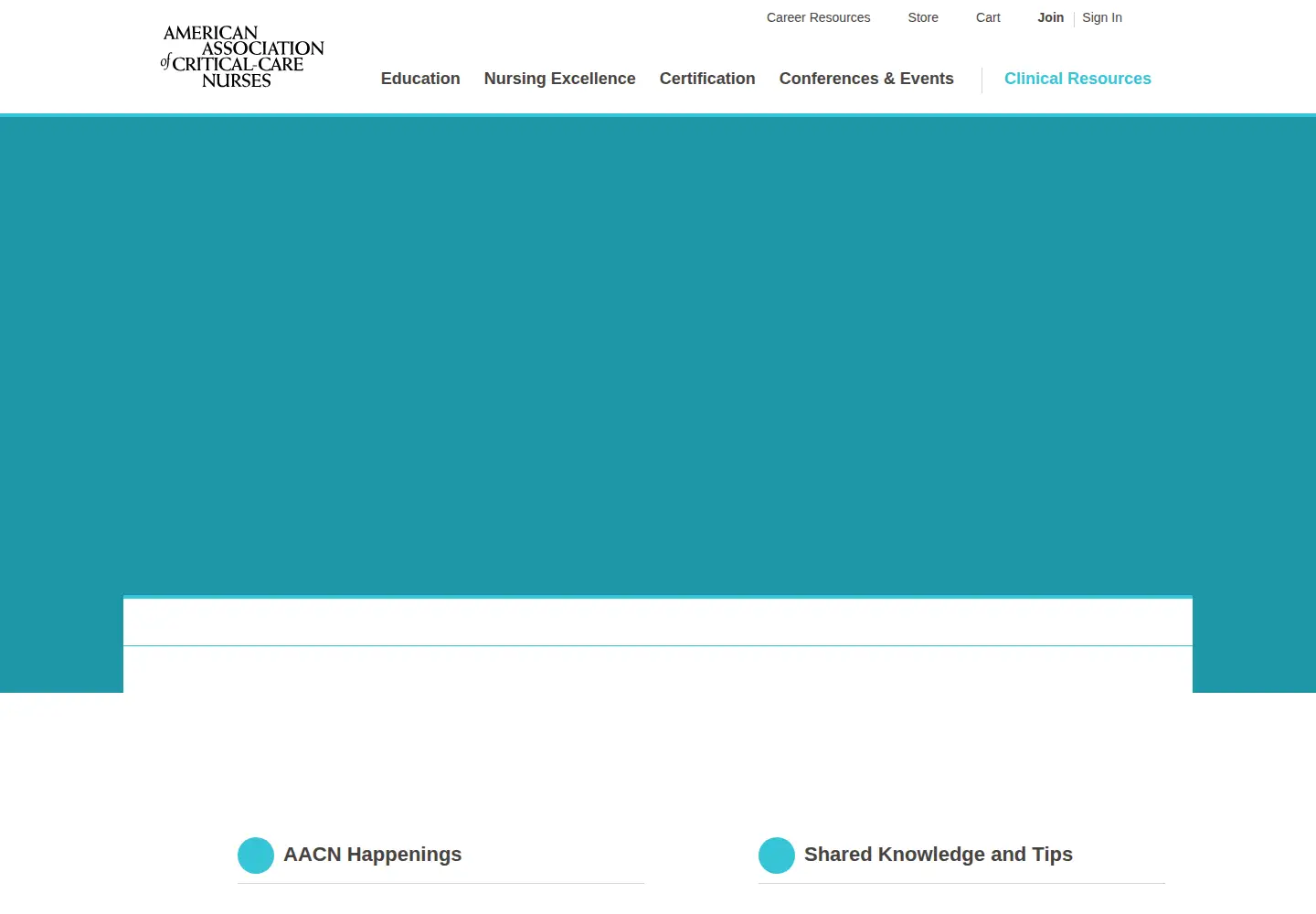 Screenshot of aacn.org