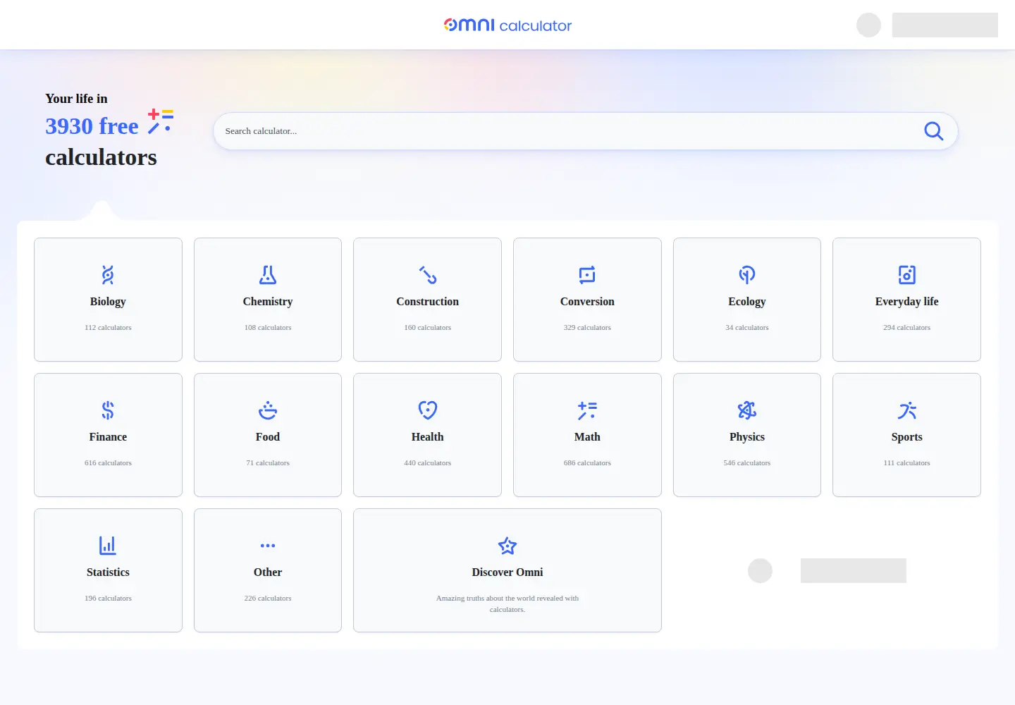 Screenshot of omnicalculator.com