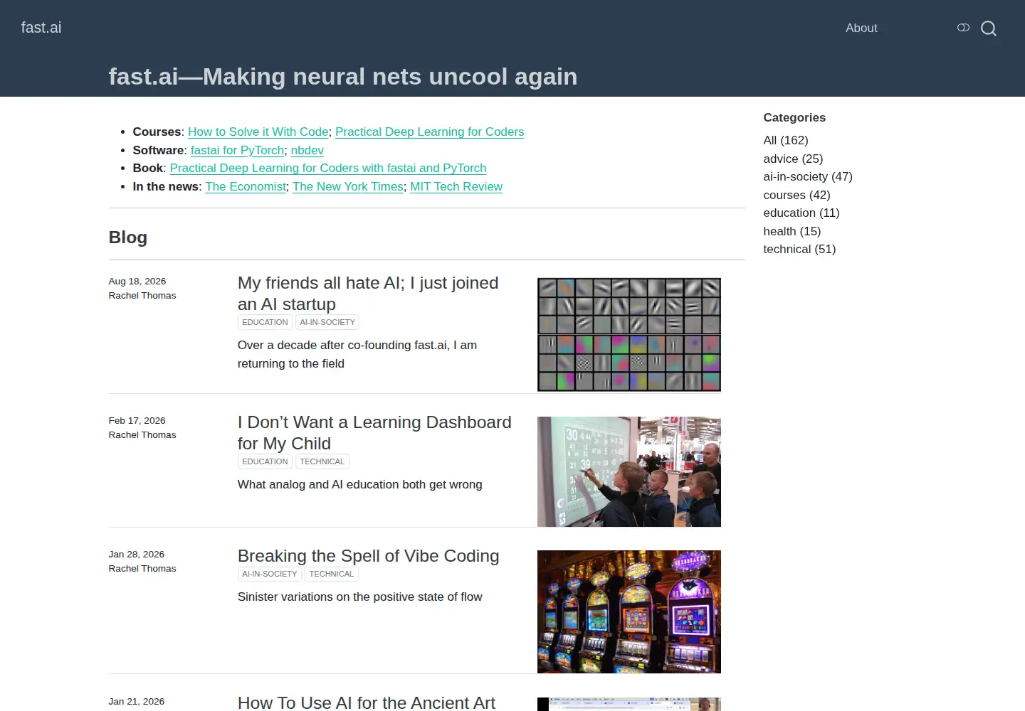 Screenshot of fast.ai