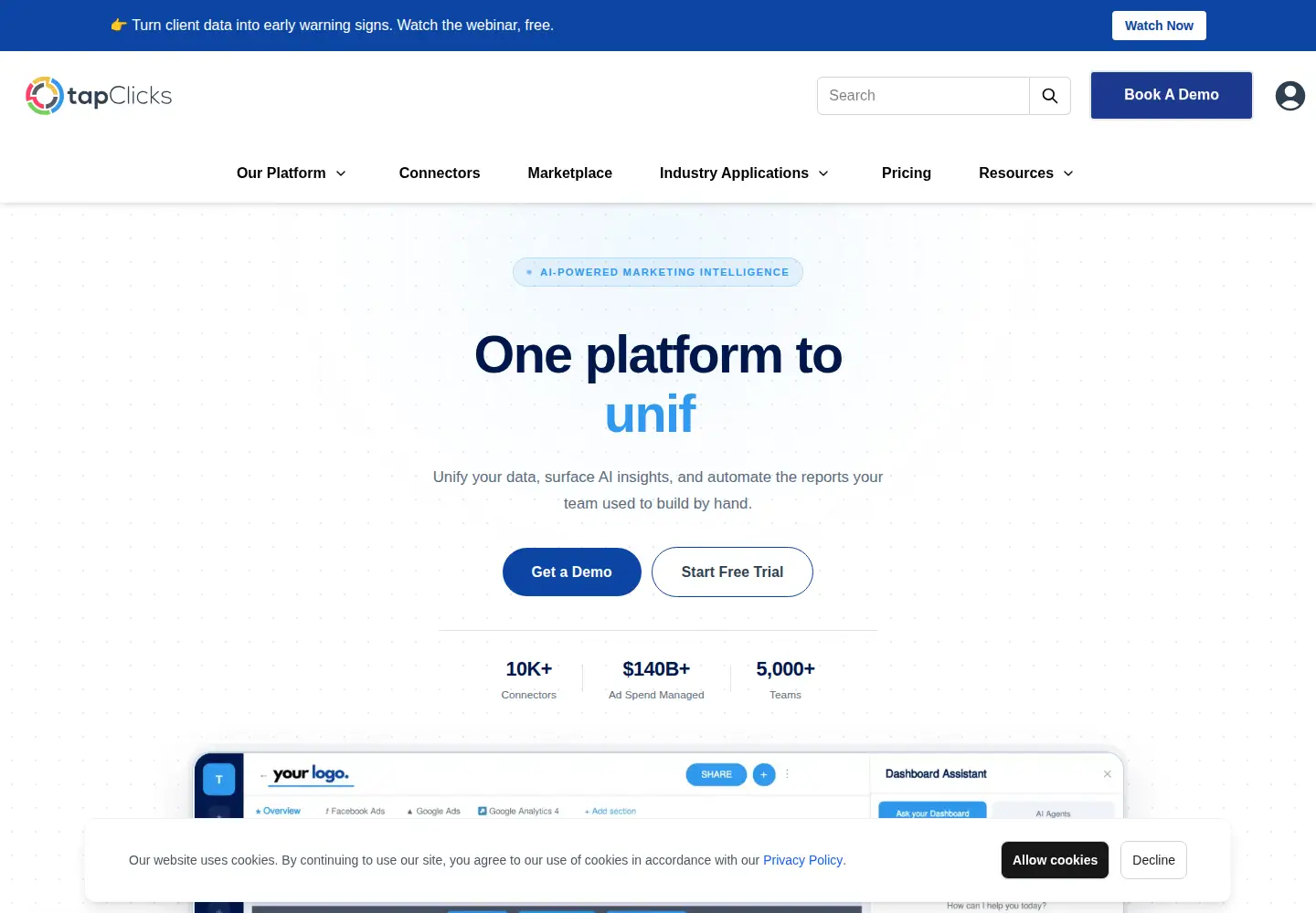 Screenshot of tapclicks.com