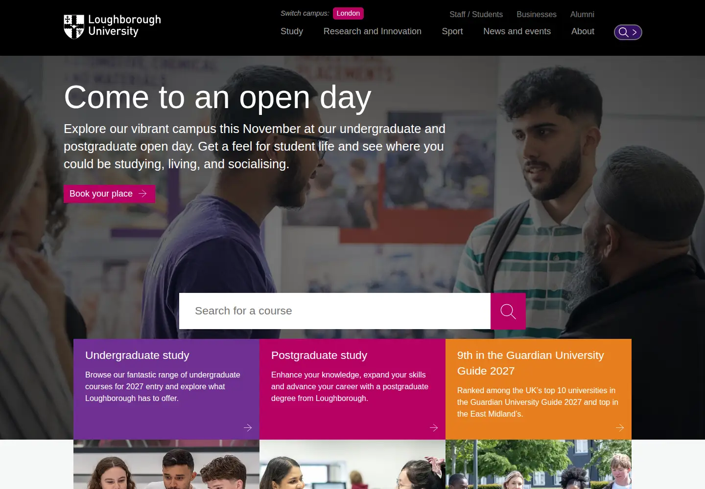 Screenshot of lboro.ac.uk