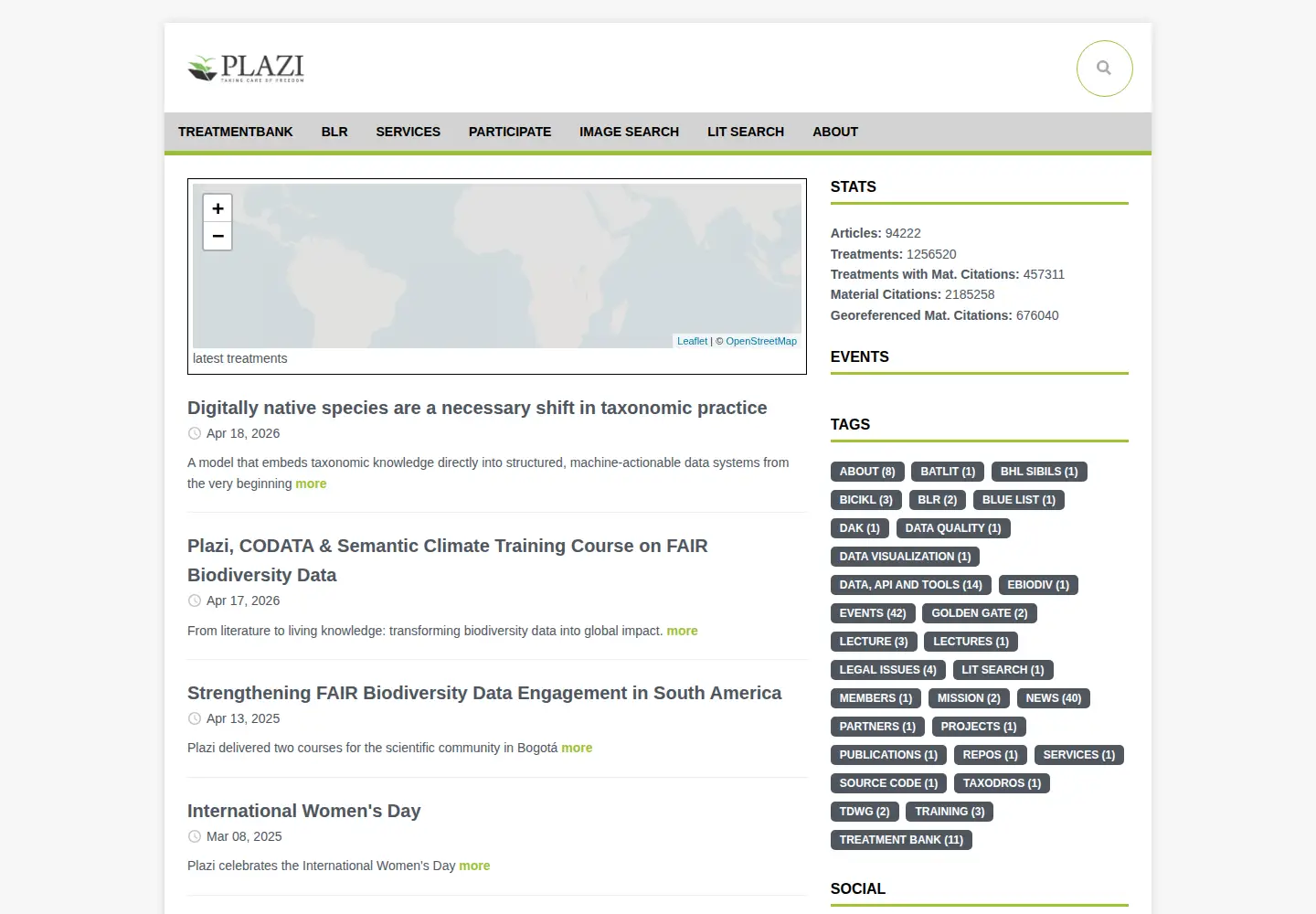 Screenshot of plazi.org