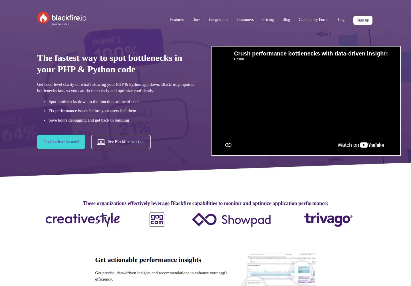 Screenshot of blackfire.io
