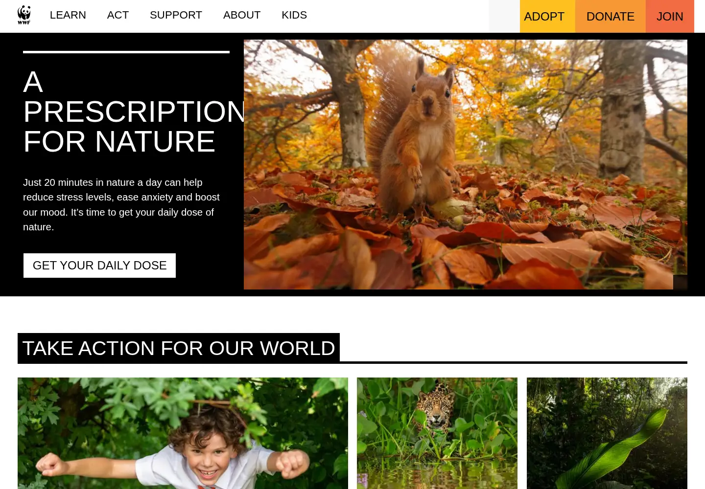 Screenshot of wwf.org.uk