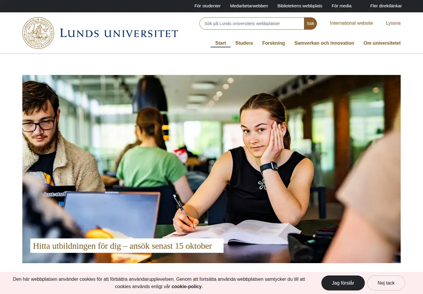 Screenshot of lu.se