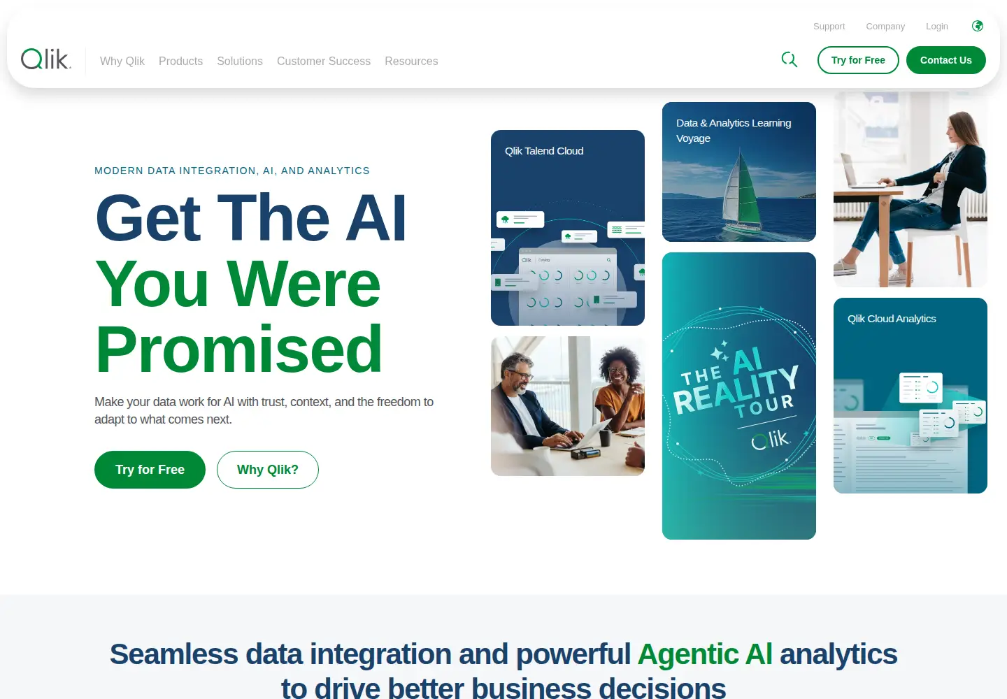 Screenshot of qlik.com