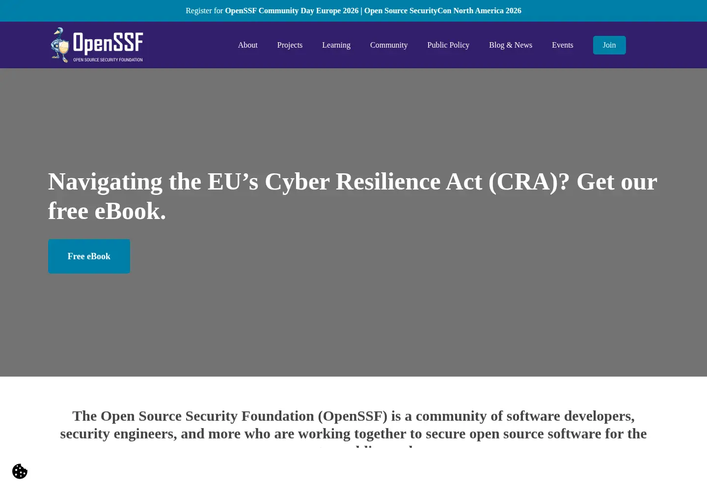 Screenshot of openssf.org