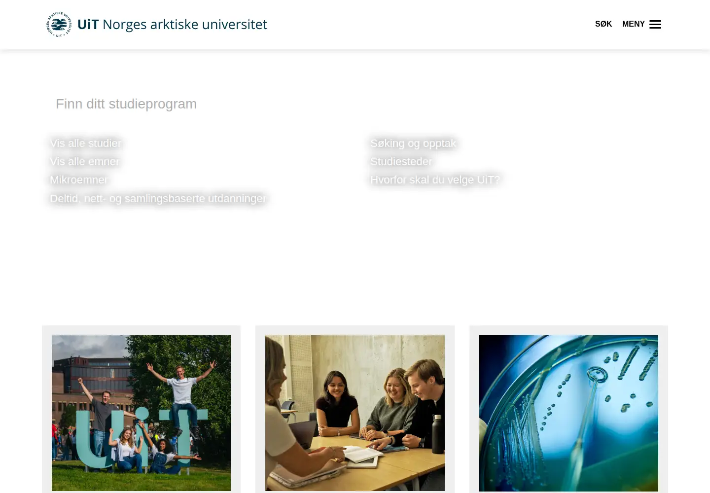 Screenshot of uit.no