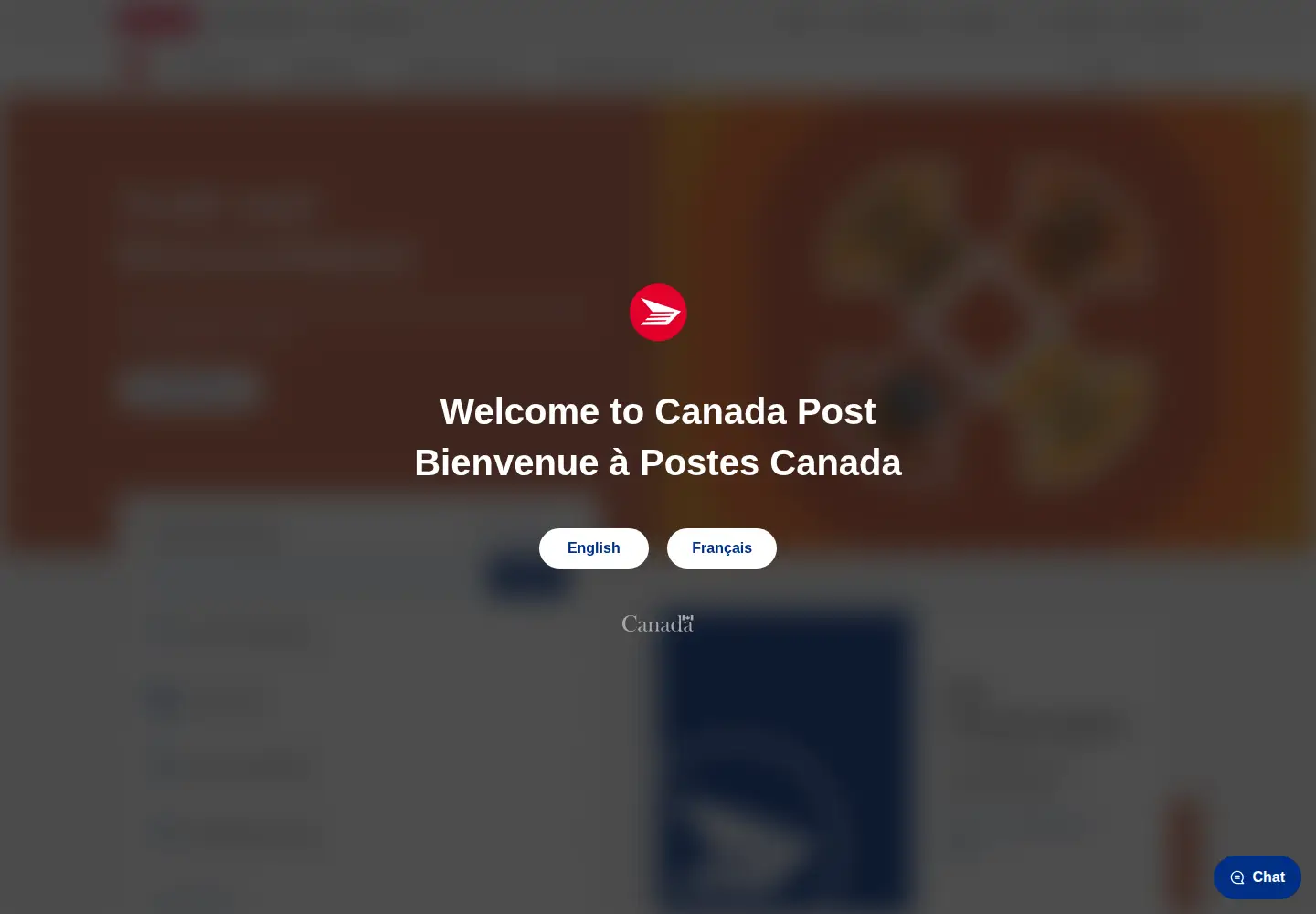 Screenshot of canadapost.ca