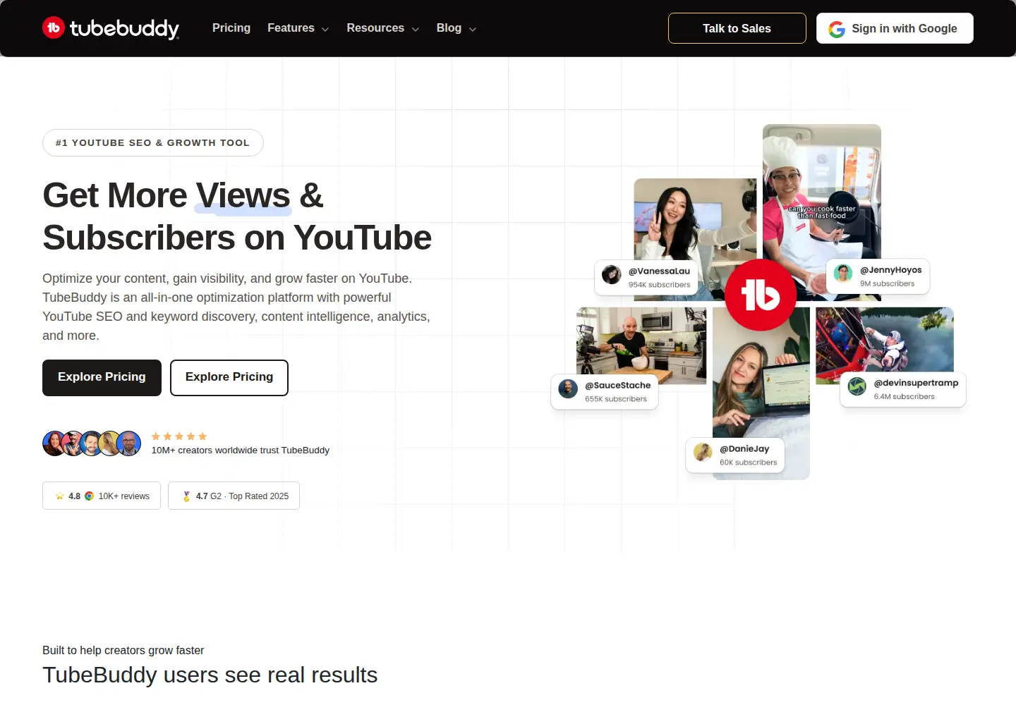 Screenshot of tubebuddy.com
