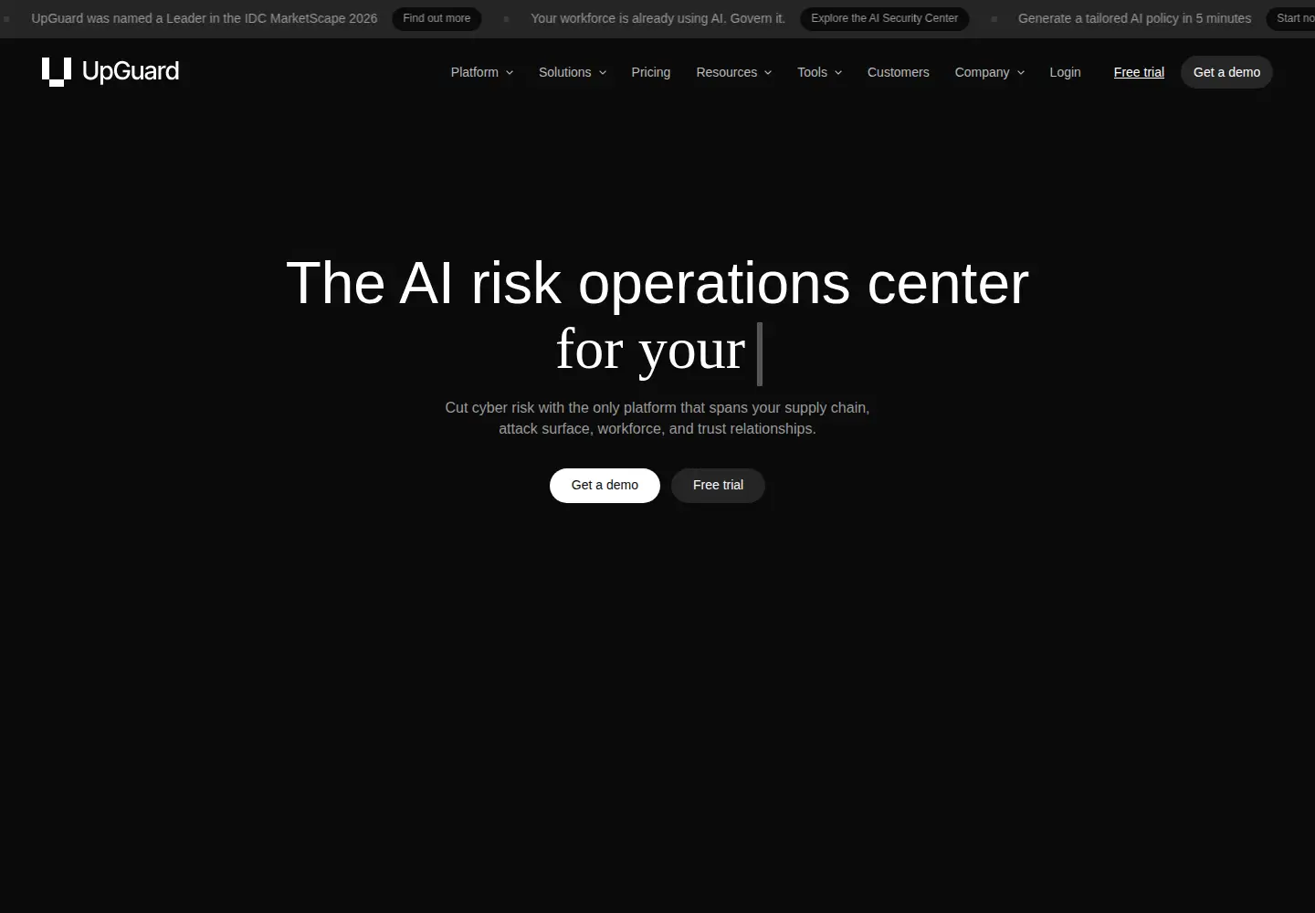 Screenshot of upguard.com