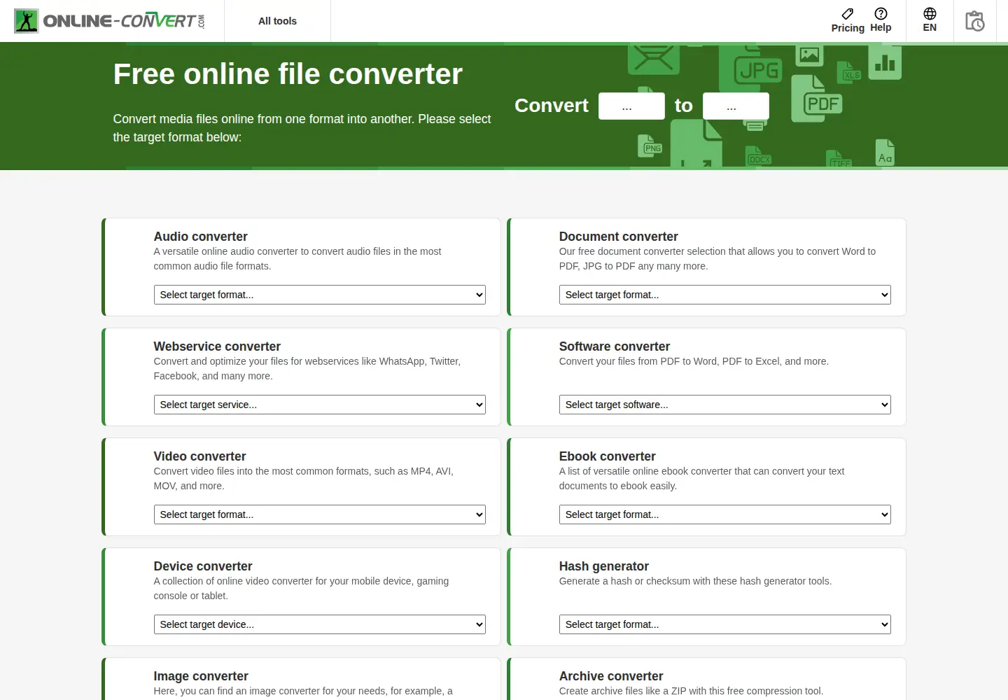 Screenshot of online-convert.com