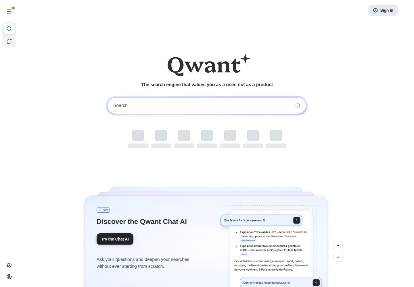 Screenshot of qwant.com