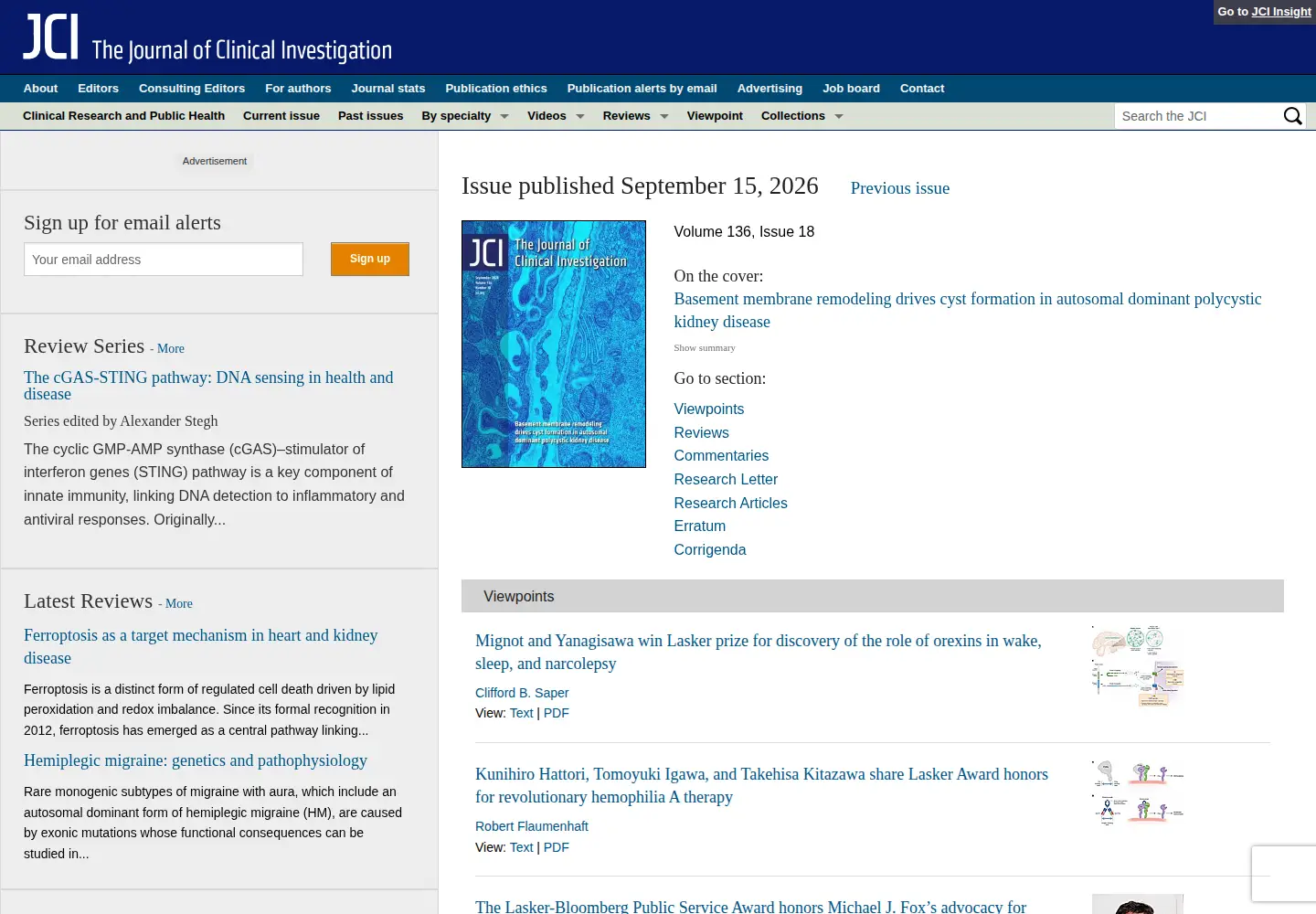 Screenshot of jci.org