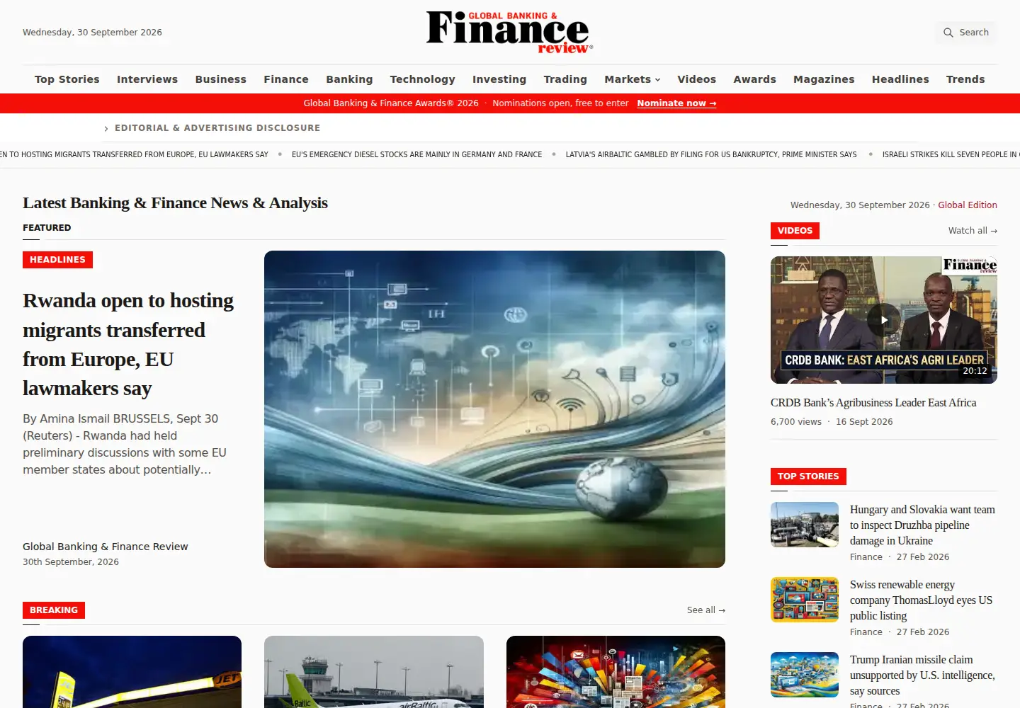 Screenshot of globalbankingandfinance.com