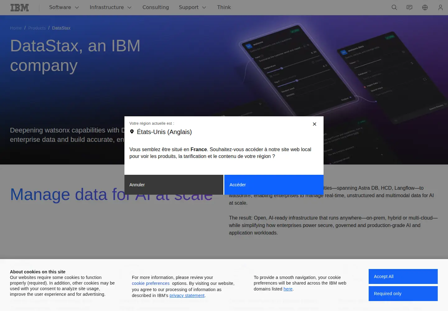 Screenshot of datastax.com