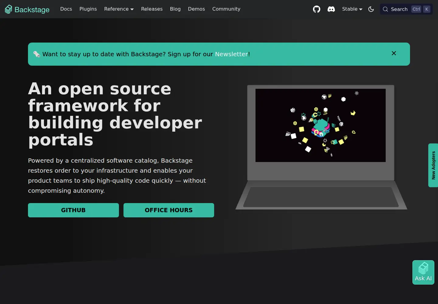 Screenshot of backstage.io