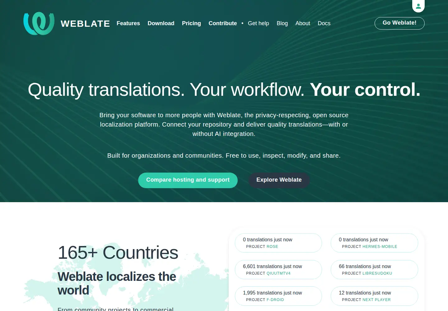 Screenshot of weblate.org
