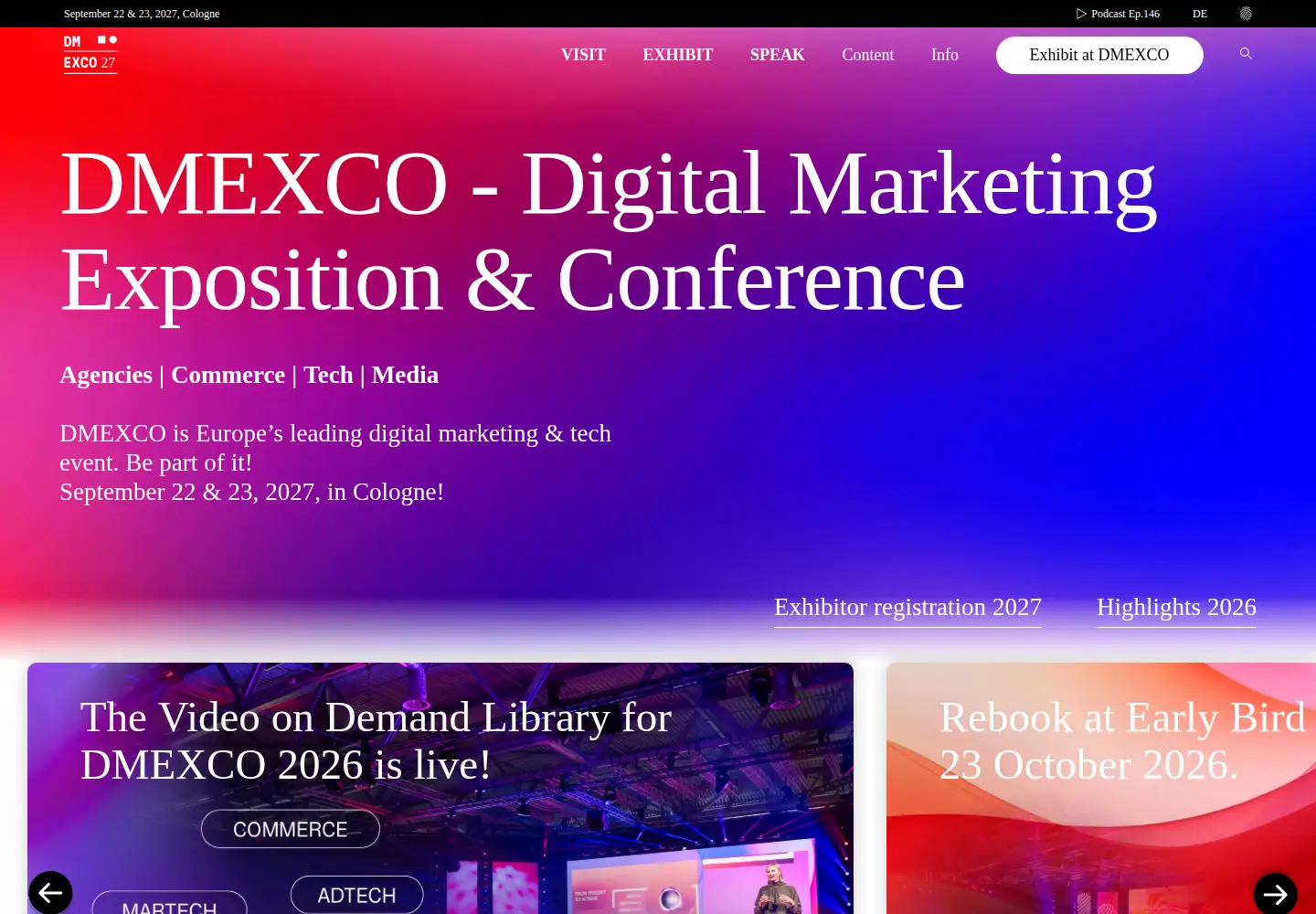 Screenshot of dmexco.com