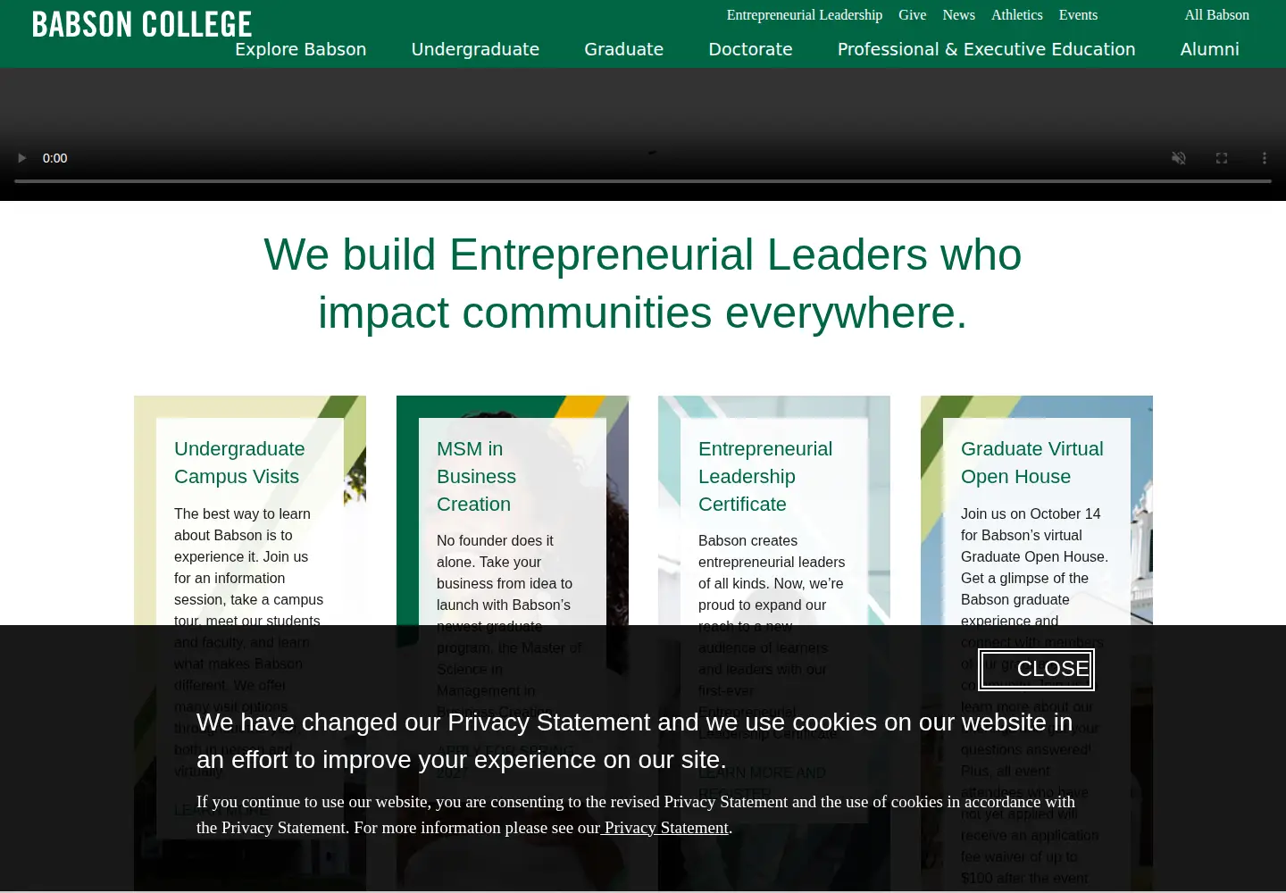 Screenshot of babson.edu