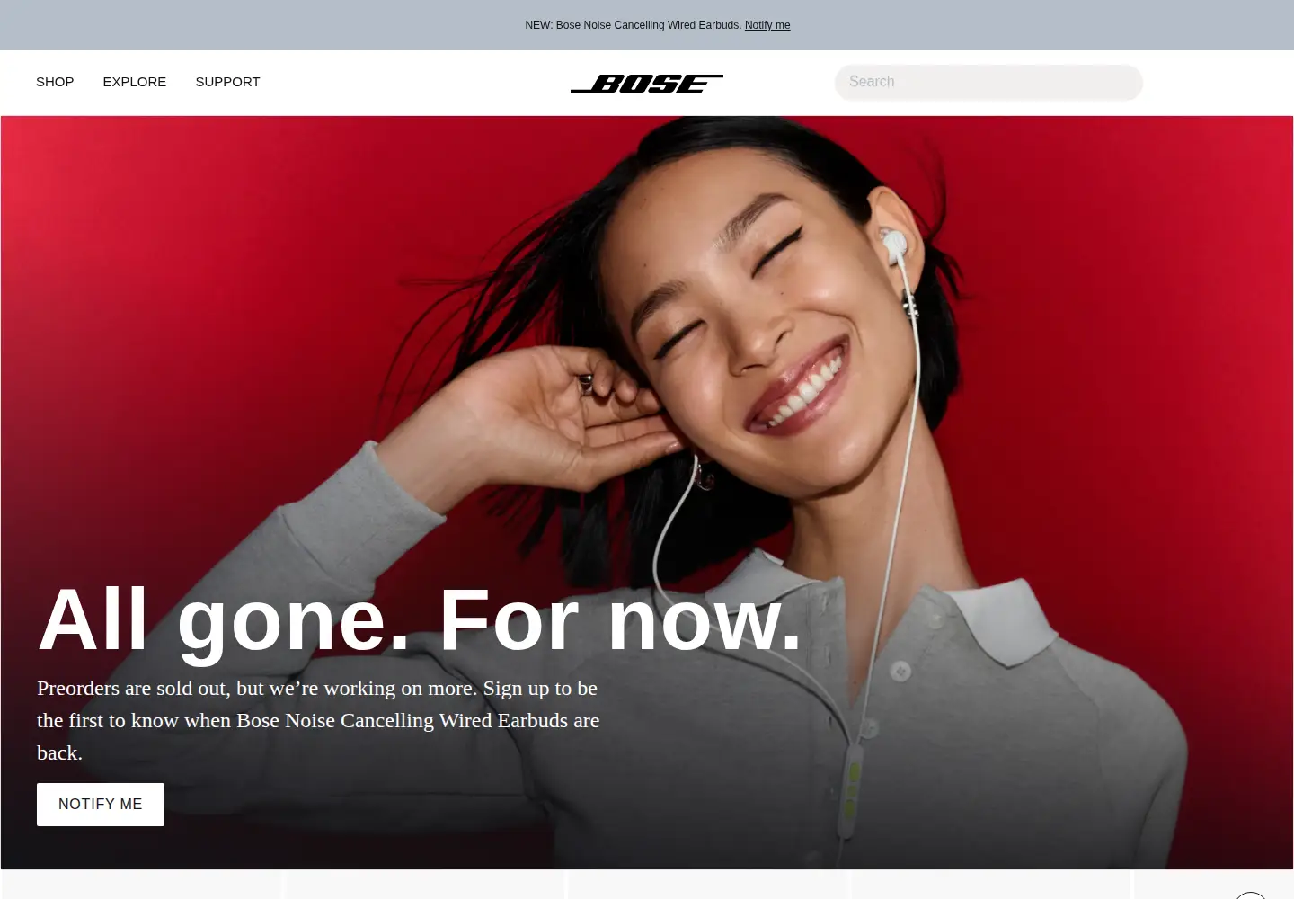 Screenshot of bose.com