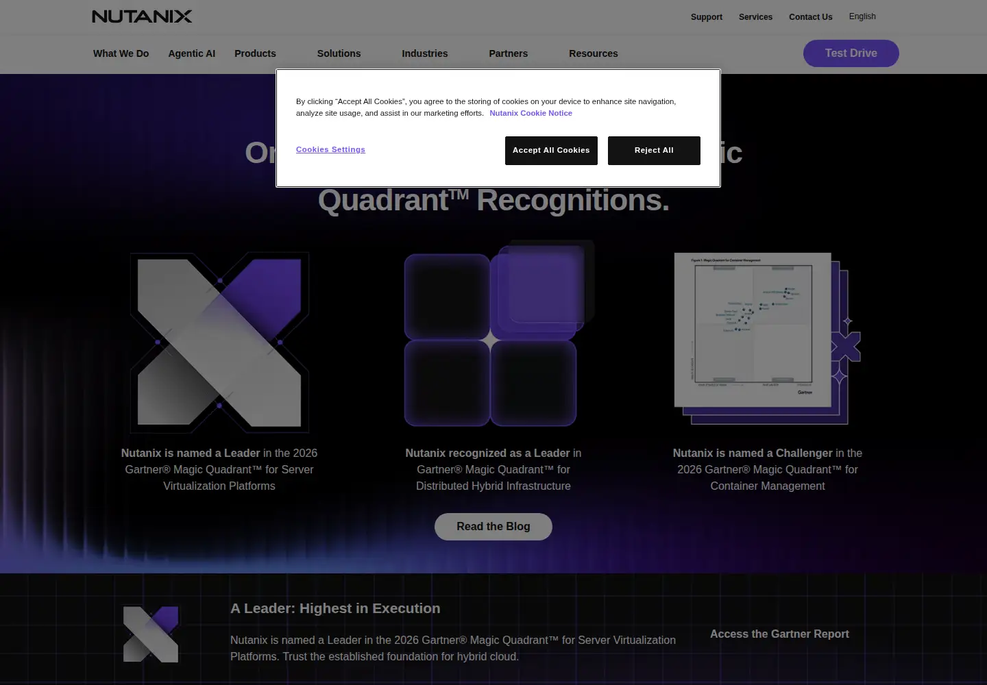 Screenshot of nutanix.com