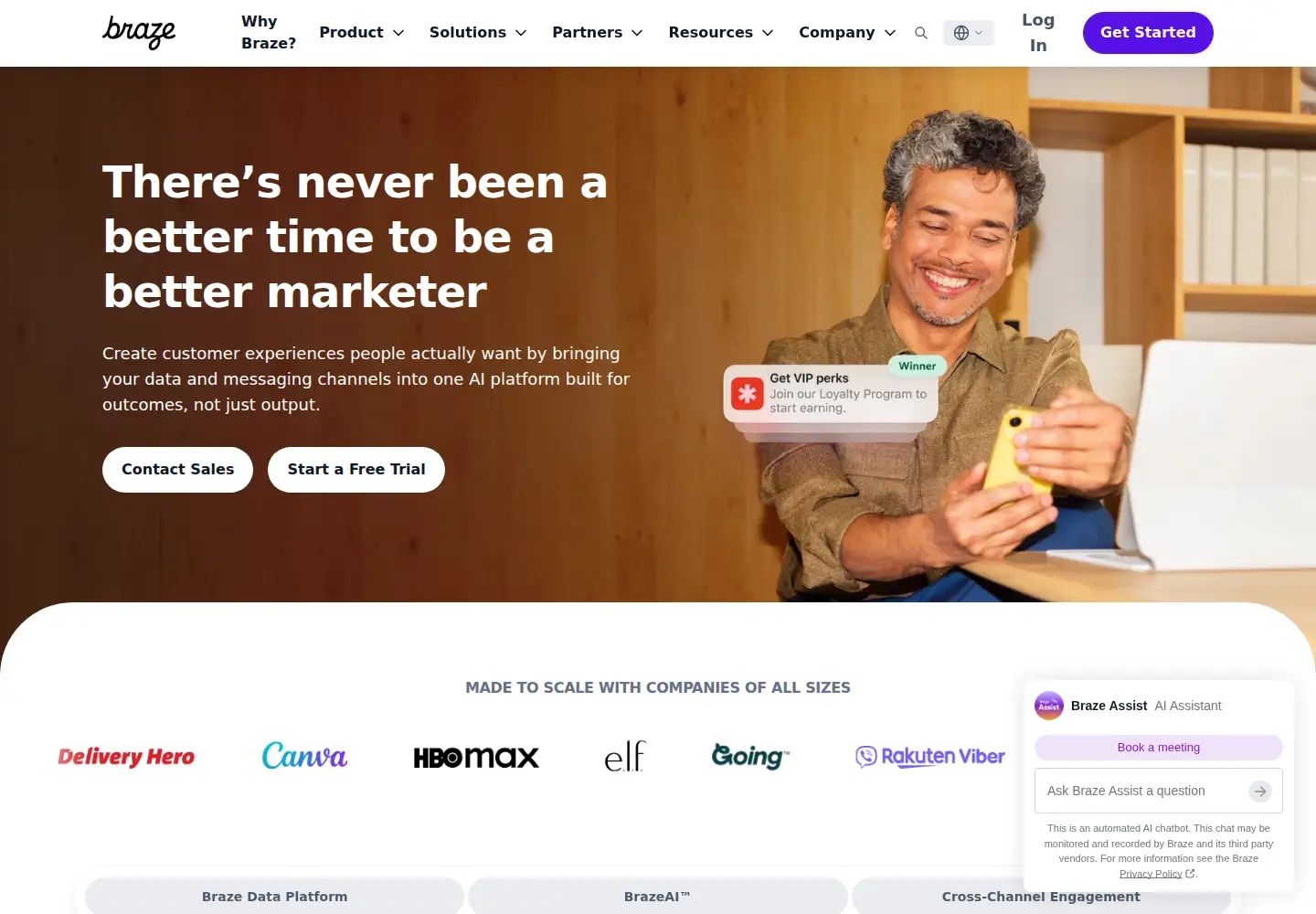 Screenshot of braze.com